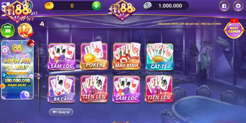 Kho game bài đổi thưởng hấp dẫn của M88win